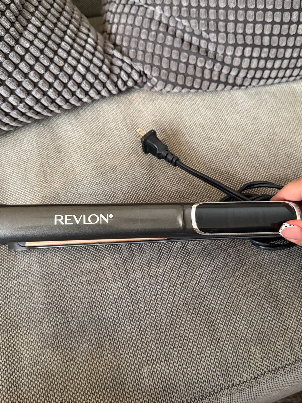 Revlon Black Flat Iron Hair Straightener with Silver Accent